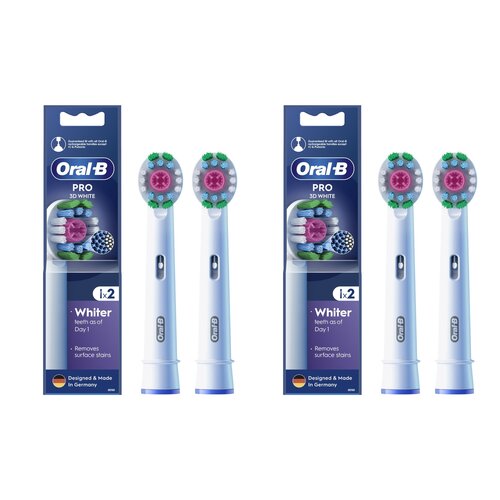 Oryginalna końcówka szczoteczki ORAL-B PRO 3D White (4 szt.) (Unikalna nakładka polerująca)