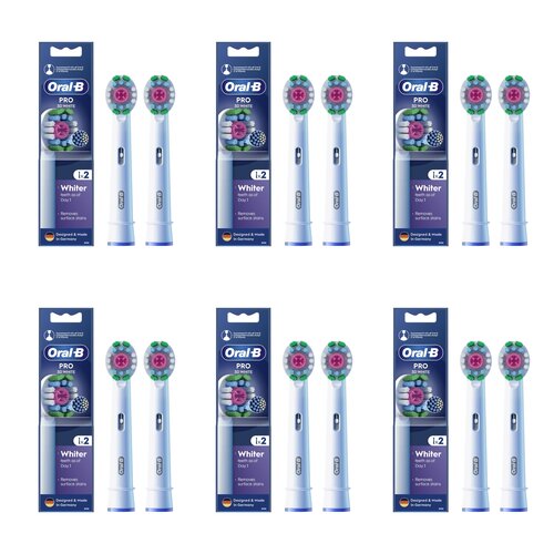 Oryginalna końcówka szczoteczki ORAL-B PRO 3D White (12 szt.) (Unikalna nakładka polerująca)