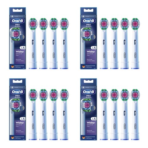 Oryginalna końcówka szczoteczki ORAL-B PRO 3D White (16 szt.) (Unikalna nakładka polerująca)