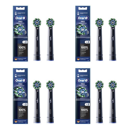 Oryginalna końcówka szczoteczki ORAL-B Pro Cross Action Czarny (8 szt.) (Włókna w kształcie litery X usuwają więcej płytki)