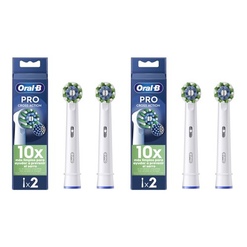 Oryginalna końcówka szczoteczki ORAL-B Pro Cross Action Biały (4 szt.) (Włókna w kształcie litery X usuwają więcej płytki)
