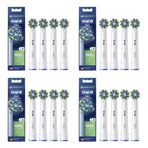 Oryginalna końcówka szczoteczki ORAL-B Pro Cross Action Biały (16 szt.) (Włókna w kształcie litery X usuwają więcej płytki)