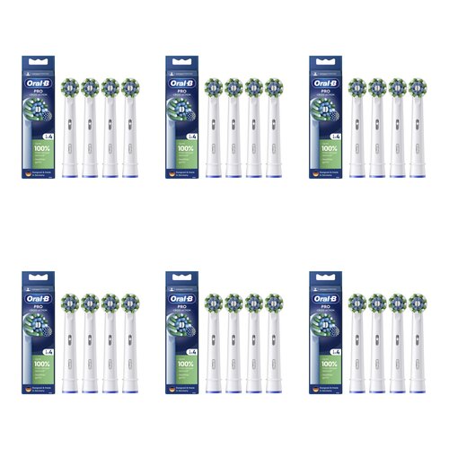 Oryginalna końcówka szczoteczki ORAL-B Pro Cross Action Biały (24 szt.) (Włókna w kształcie litery X usuwają więcej płytki)