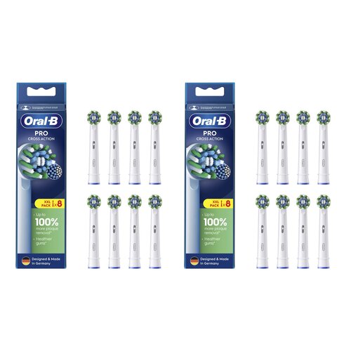 Oryginalna końcówka szczoteczki ORAL-B Pro Cross Action Biały (16 szt.) (Włókna w kształcie litery X usuwają więcej płytki)