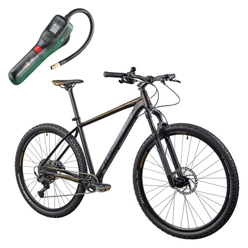 Rower górski MTB INDIANA X-Pulser 6.9 M19 29 cali męski Czarno-brązowy + Pompka rowerowa BOSCH EasyPump 0603947000