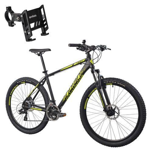 Rower górski MTB INDIANA X-Pulser 2.7 M17 27.5 cala Czarno-żółty + Uchwyt na telefon do roweru VÖGEL VUC601