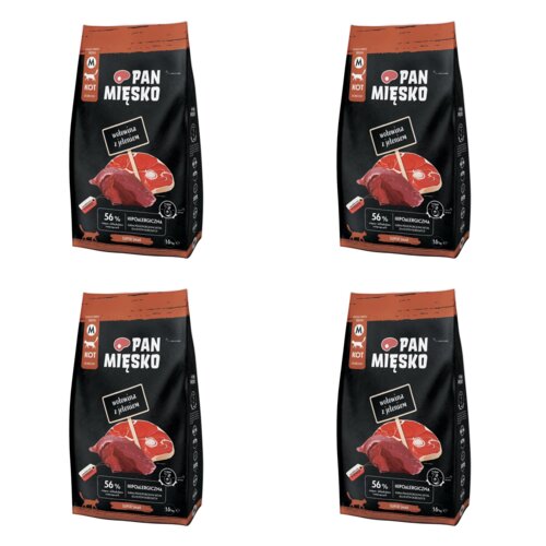 Karma dla kota PAN MIĘSKO Wołowina z jeleniem 4 x 1.6 kg