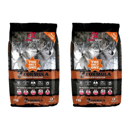 Karma dla psa półwilgotna ALPHA SPIRIT 7 Days Formula Wieprzowina z kurczakiem i rybą 2 x 3 kg