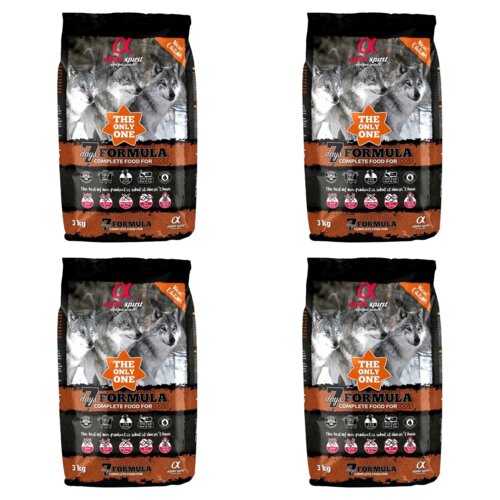 Karma dla psa półwilgotna ALPHA SPIRIT 7 Days Formula Wieprzowina z kurczakiem i rybą 4 x 3 kg