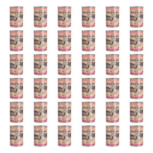 Karma dla kota WIEJSKA ZAGRODA Jagnięcina z krylem 36 x 400 g