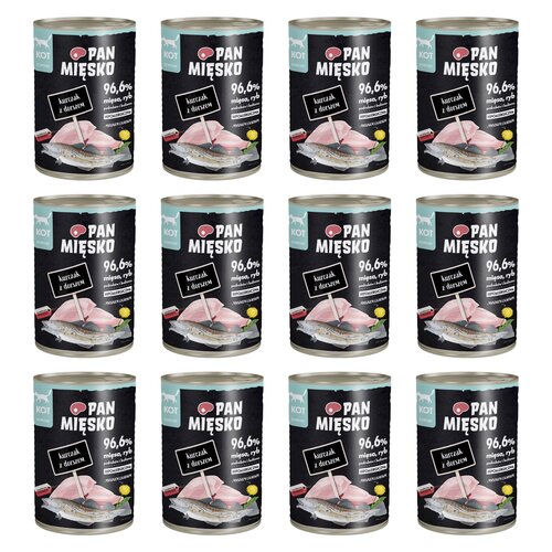 Karma dla kota PAN MIĘSKO Kurczak z dorszem 12 x 400 g
