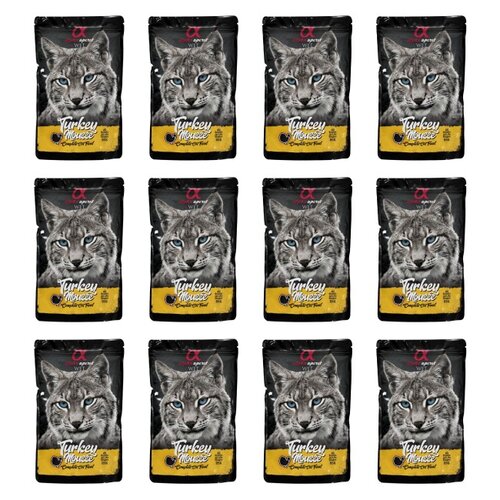 Karma dla kota ALPHA SPIRIT Mus z indyka 12 x 85 g