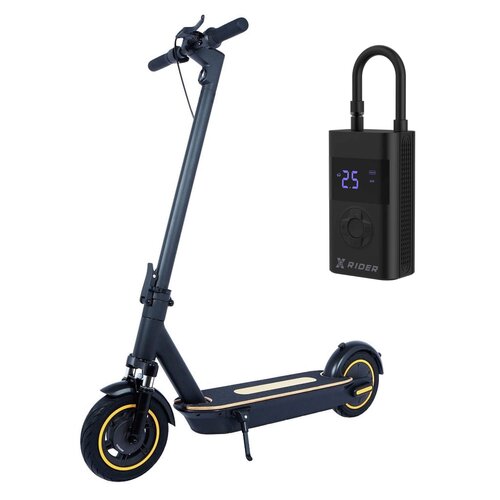 Hulajnoga elektryczna XRIDER M10 65km 500W Amortyzacja 10" Czarny + Pompka rowerowa XRIDER z funkcją powerbank XR00AP01