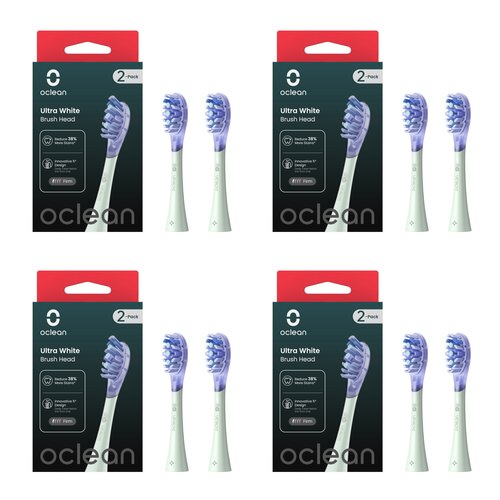 Oryginalna końcówka szczoteczki OCLEAN X Ultra White Zielony (8 szt.) (Usuwanie przebarwień)