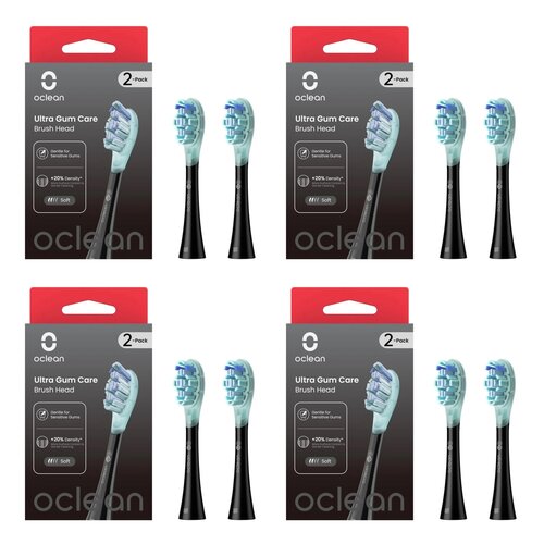 Oryginalna końcówka szczoteczki OCLEAN Ultra Gum Care Czarny (8 szt.) (Delikatne dla dziąseł)