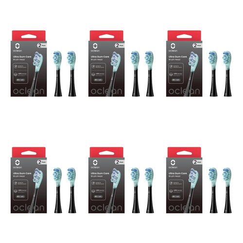 Oryginalna końcówka szczoteczki OCLEAN Ultra Gum Care Czarny (12 szt.) (Delikatne dla dziąseł)