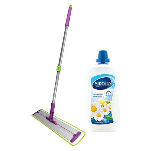 Mop płaski YORK PRESTIGE 081440 AluCollect + Płyn do mycia podłóg SIDOLUX Mydło Marsylskie 1000 ml