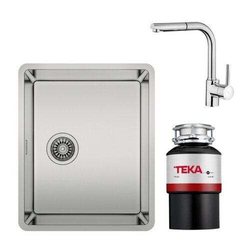 Zlewozmywak TEKA Be Linea RS15 50.40 + Bateria TEKA IC 939 Icon + Młynek do rozdrabniania odpadów TEKA TR 750