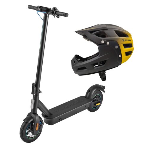 Hulajnoga elektryczna ACER PREDATOR Advance 60km 500W Amortyzacja 10" Czarny + Kask rowerowy XRIDER XR00FH01 Czarno-żółty MTB (rozmiar L)