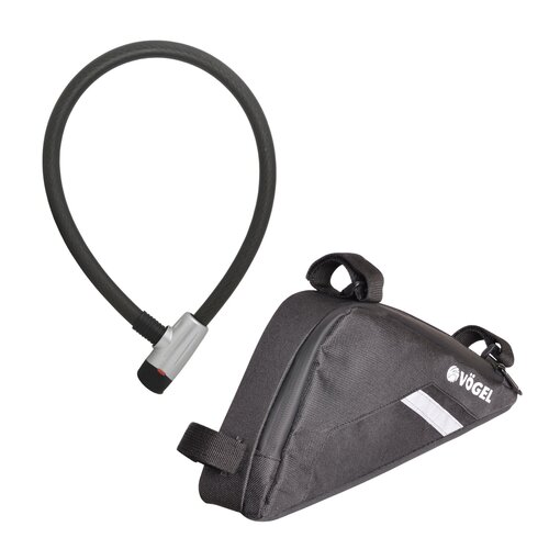 Zapięcie VÖGEL VZP-005B Linka + Torba rowerowa na ramę VÖGEL Trójkątna