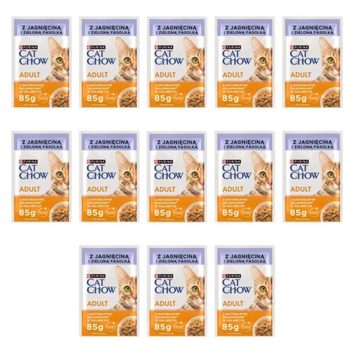 Karma dla kota CAT CHOW Adult Jagnięcina z zieloną fasolką 13 x 85 g