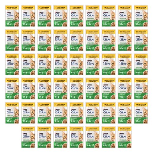 Karma dla kota CAT CHOW Sterilised z Kurczakiem i bakłażanem w sosie 52 x 85 g