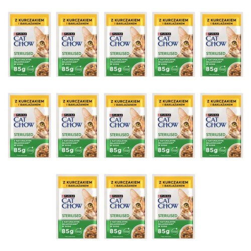 Karma dla kota CAT CHOW Sterilised z Kurczakiem i bakłażanem w sosie 13 x 85 g