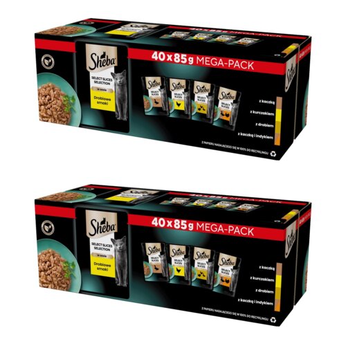 Karma dla kota SHEBA Selection Drobiowe smaki (80 x 85 g)