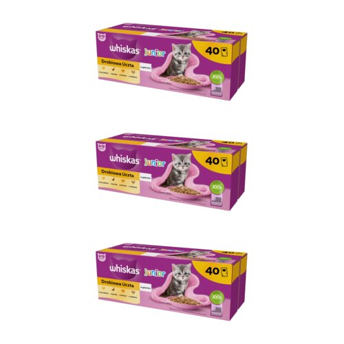 Karma dla kota WHISKAS Junior Drobiowa Uczta (120 x 85 g)