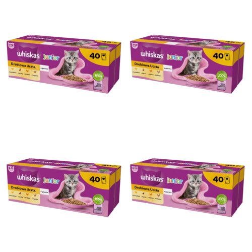 Karma dla kota WHISKAS Junior Drobiowa Uczta (160 x 85 g)