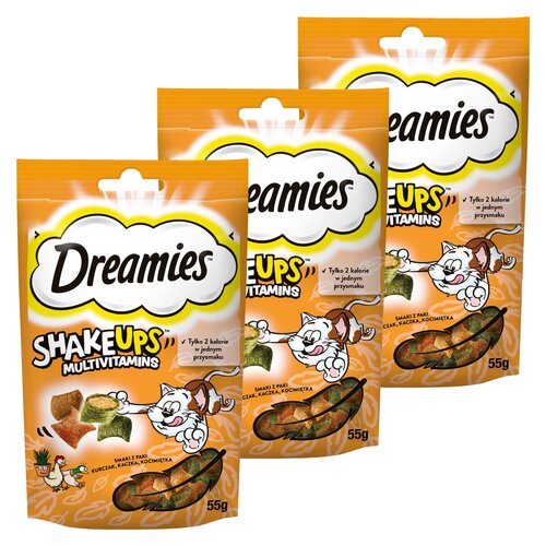 Przysmak dla kota DREAMIES Shake Ups Multivitamins Kurczak i kaczka 3 x 55 g