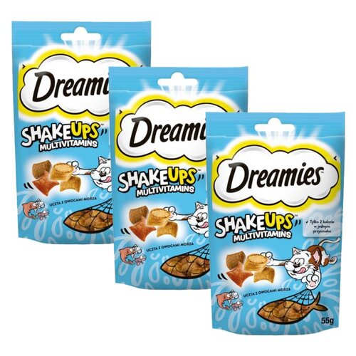 Przysmak dla kota DREAMIES Shake Ups Multivitamins Owoce morza 3 x 55 g