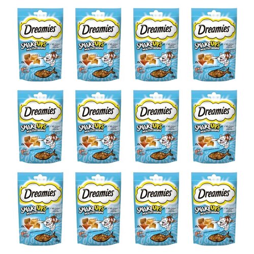 Przysmak dla kota DREAMIES Shake Ups Multivitamins Owoce morza 12 x 55 g