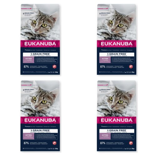 Karma dla kota EUKANUBA Grain Free Kitten Łosoś 4 x 2 kg