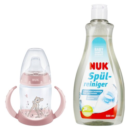 Butelka NUK First Choice Disney Bambi 150 ml + Płyn NUK Do mycia butelek i smoczków Ulepszona Formuła 500 ml