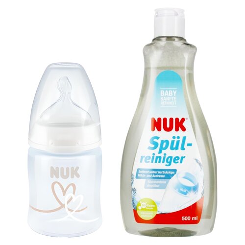 Butelka NUK First Choice Plus 10743875 Biały + Płyn NUK Do mycia butelek i smoczków Ulepszona Formuła 500 ml