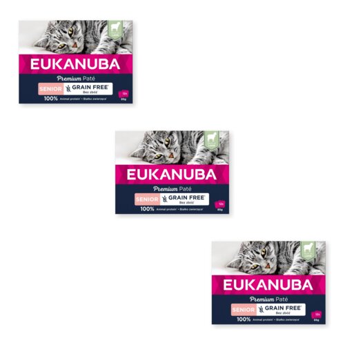 Karma dla kota EUKANUBA Grain Free Senior Łosoś (36 x 85 g)