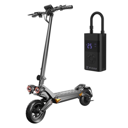 Hulajnoga elektryczna RUPTOR R3 V3 75km 800W 2 amortyzatory 10" Czarny + Pompka rowerowa XRIDER z funkcją powerbank XR00AP01