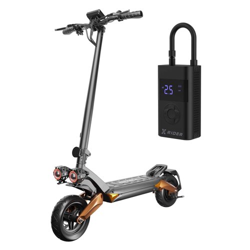 Hulajnoga elektryczna RUPTOR R3 V3 75km 800W 2 amortyzatory 10" Miedziany + Pompka rowerowa XRIDER z funkcją powerbank XR00AP01
