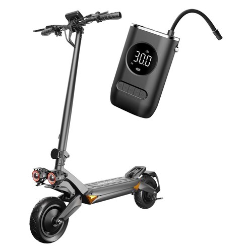 Hulajnoga elektryczna RUPTOR R6 V3 75km 2x800W Amortyzacja 10" Czarny + Pompka rowerowa BECOOL BC-PP2508