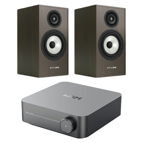 Wzmacniacz WIIM Amp Szary + Kolumny głośnikowe PYLON AUDIO Pearl Monitor Wenge (2 szt.)