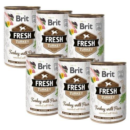 Karma dla psa BRIT Fresh Indyk z groszkiem 6 x 400 g