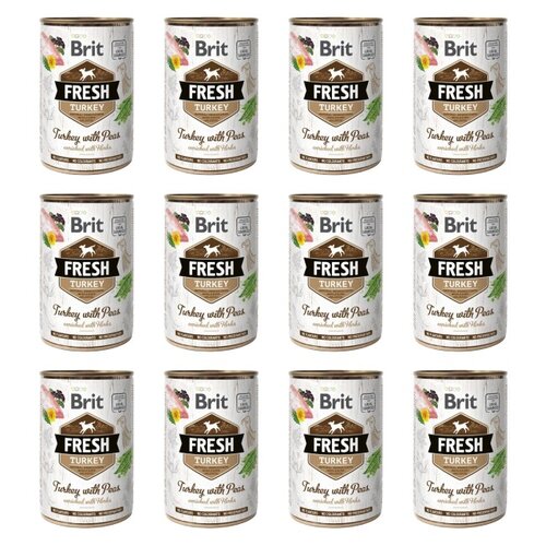 Karma dla psa BRIT Fresh Indyk z groszkiem 12 x 400 g