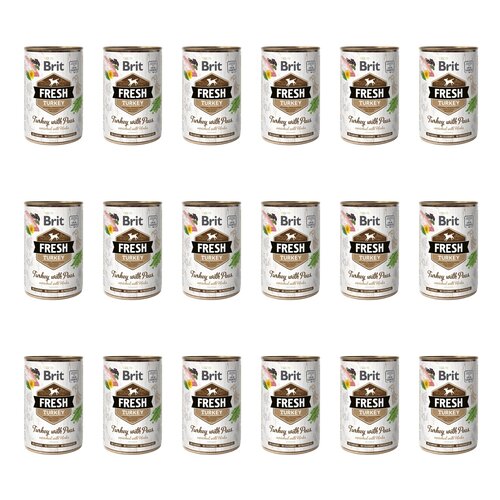 Karma dla psa BRIT Fresh Indyk z groszkiem 18 x 400 g