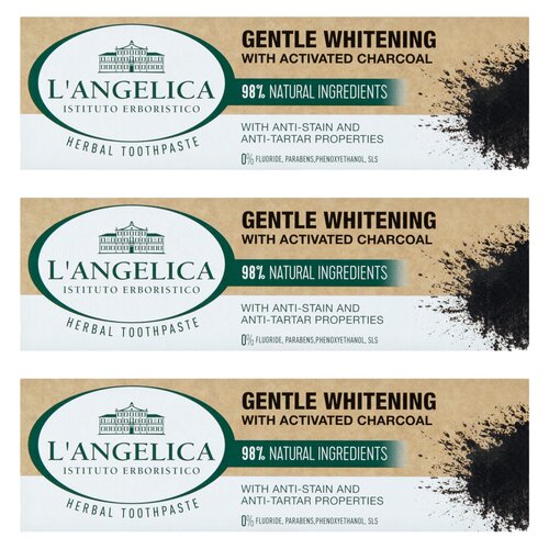 Pasta do zębów L ANGELICA Łagodnie wybielajaca z aktywnym weglem 75 ml 3 szt.