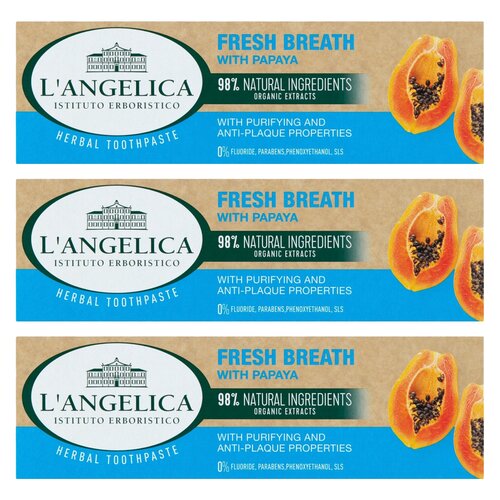 Pasta do zębów L'ANGELICA Świeży Oddech z Papają 75 ml 3 szt.