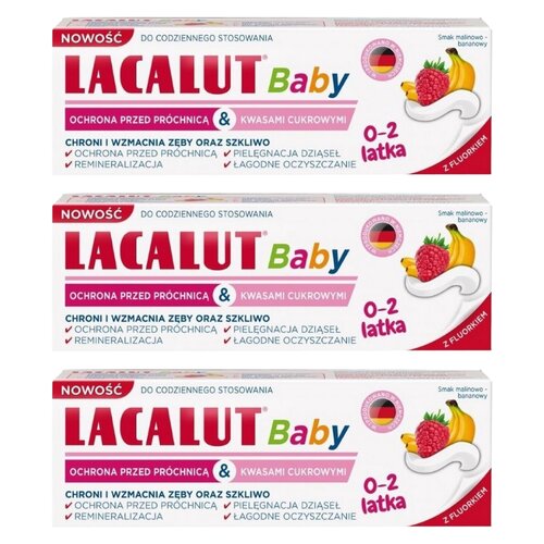 Pasta do zębów LACALUT dla dzieci 0-2 lat 55 ml 3 szt.
