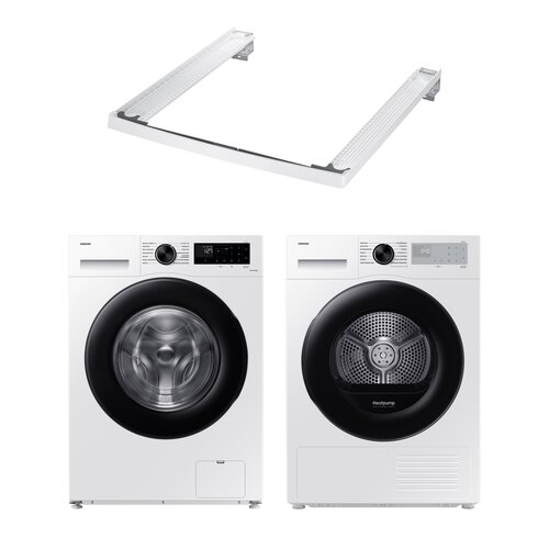 Pralka SAMSUNG WW80CGC04DAE AI Energy Mode EcoBubble 8kg 1400 obr StayClean, Digital Inverter + Suszarka SAMSUNG DV5000D DV90DG52A0AH z pompą ciepła Optimal Dry + Łącznik SAMSUNG SKK-5EW