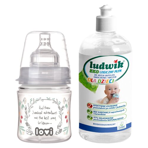 Butelka LOVI Trends Indian summer 21-591 120 ml + Płyn do mycia butelek i smoczków LUDWIK CG1010102ZEKL0121 475 ml