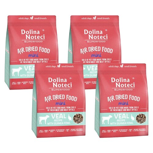 Karma dla psa suszona DOLINA NOTECI Superfood Mini Danie z cielęciny z perliczką 4 x 1 kg